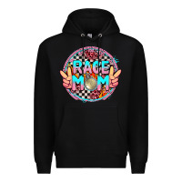 Black race mom with leopard and peace hand Premium Hoodie - AdoDesignShop