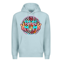Blue Mist race mom with leopard and peace hand Premium Hoodie - AdoDesignShop