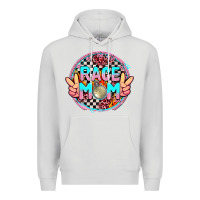 Dove Grey race mom with leopard and peace hand Premium Hoodie - AdoDesignShop