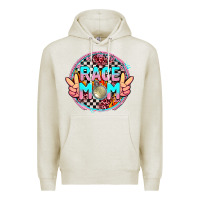 Oatmeal Heather race mom with leopard and peace hand Premium Hoodie - AdoDesignShop