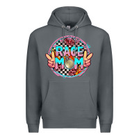 Rock race mom with leopard and peace hand Premium Hoodie - AdoDesignShop