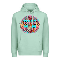 Seafoam race mom with leopard and peace hand Premium Hoodie - AdoDesignShop