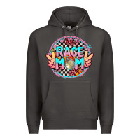 Smoke race mom with leopard and peace hand Premium Hoodie - AdoDesignShop