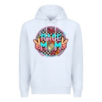 White race mom with leopard and peace hand Premium Hoodie - AdoDesignShop