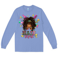 Colony Blue afro locs hair stylist messy bun tbw Long Sleeve Tee - texasbilliewilder