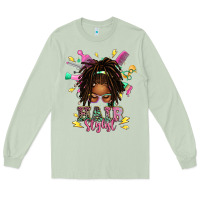Matcha afro locs hair stylist messy bun tbw Long Sleeve Tee - texasbilliewilder
