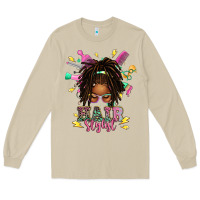 Mushroom afro locs hair stylist messy bun tbw Long Sleeve Tee - texasbilliewilder