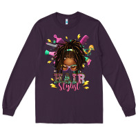 Plum afro locs hair stylist messy bun tbw Long Sleeve Tee - texasbilliewilder
