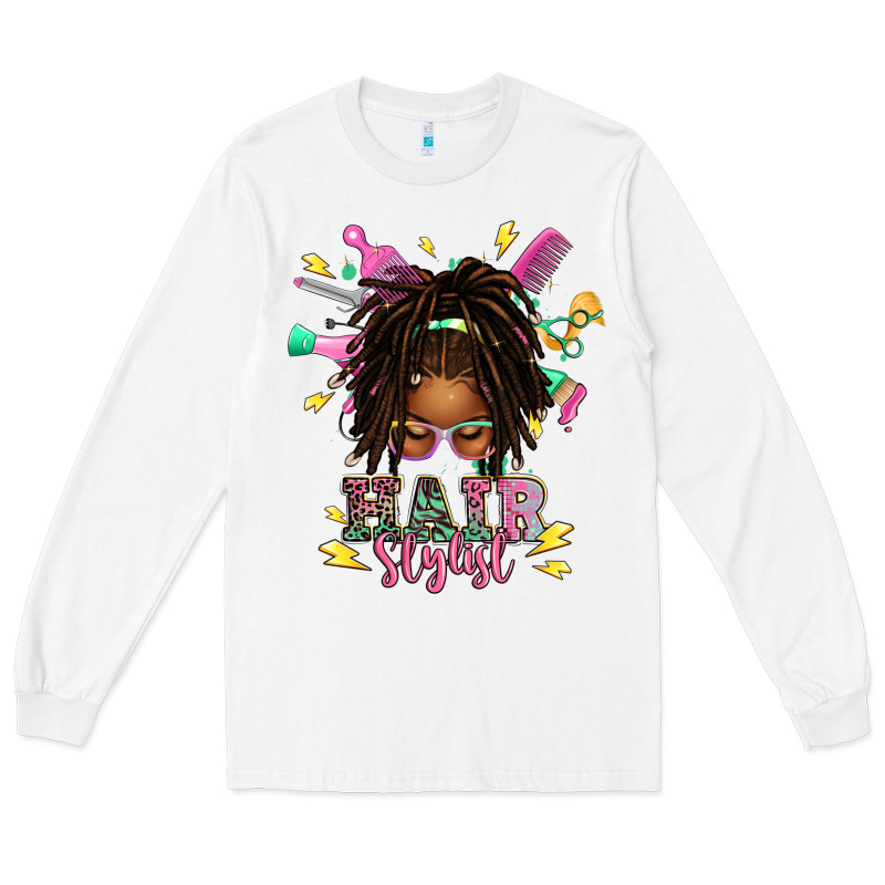 Afro Locs Hair Stylist Messy Bun Tbw Long Sleeve Tee by texasbilliewilder | Teevron