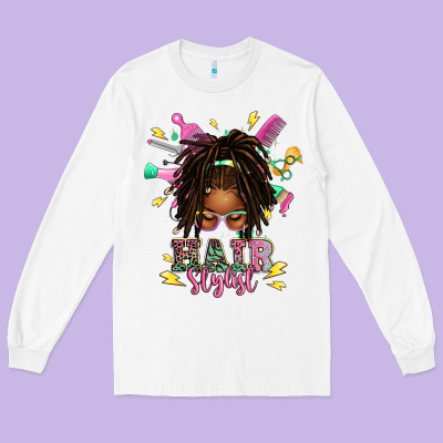 Long Sleeve Tee afro locs hair stylist messy bun tbw