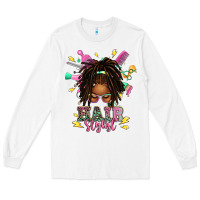 White afro locs hair stylist messy bun tbw Long Sleeve Tee - texasbilliewilder