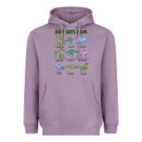 Lavender god says i am dinosaurs Heavyweight Hoodie - JahusDesignShop