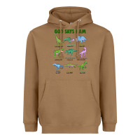 Toasted Coconut god says i am dinosaurs Heavyweight Hoodie - JahusDesignShop