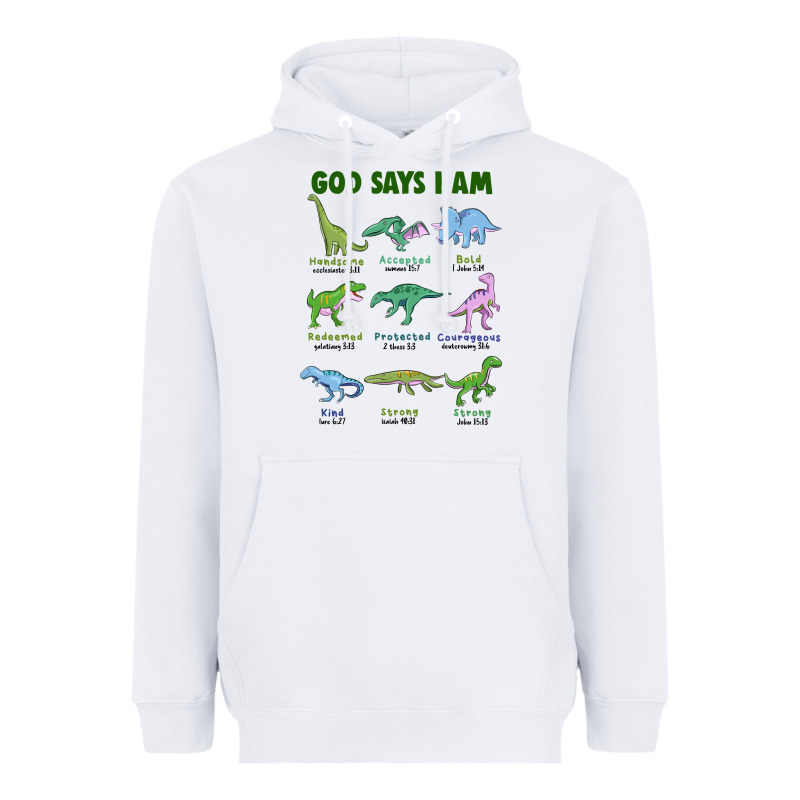 God Says I Am Dinosaurs Heavyweight Hoodie by JahusDesignShop | Teevron