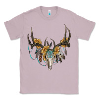 Lilac boho deer skull sunflowers and gemstone Classic Tee - RanaPortraitStore