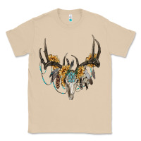 Mushroom boho deer skull sunflowers and gemstone Classic Tee - RanaPortraitStore