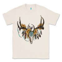 Natural boho deer skull sunflowers and gemstone Classic Tee - RanaPortraitStore