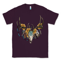 Plum boho deer skull sunflowers and gemstone Classic Tee - RanaPortraitStore