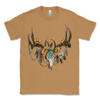 Toasted Coconut boho deer skull sunflowers and gemstone Classic Tee - RanaPortraitStore