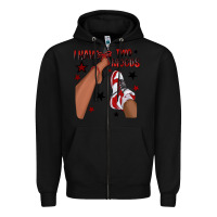 Black I Have Two Moods Black and Red Sneakers Afro Girl Zipper Hoodie - texasbilliewilder