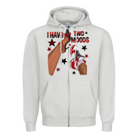 Dove Grey I Have Two Moods Black and Red Sneakers Afro Girl Zipper Hoodie - texasbilliewilder