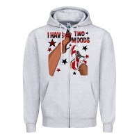 Heather Grey I Have Two Moods Black and Red Sneakers Afro Girl Zipper Hoodie - texasbilliewilder
