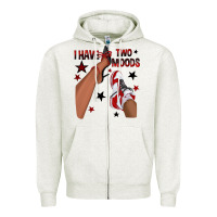 Oatmeal Heather I Have Two Moods Black and Red Sneakers Afro Girl Zipper Hoodie - texasbilliewilder