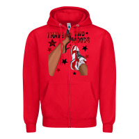 Red I Have Two Moods Black and Red Sneakers Afro Girl Zipper Hoodie - texasbilliewilder