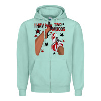 Seafoam I Have Two Moods Black and Red Sneakers Afro Girl Zipper Hoodie - texasbilliewilder