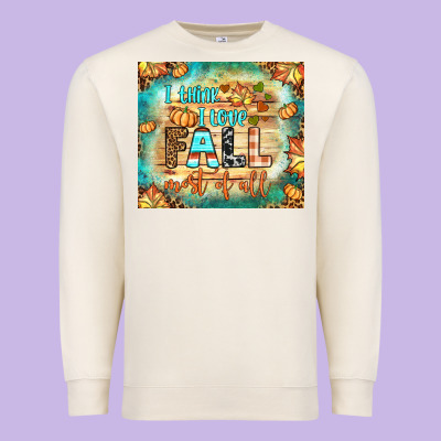 I Think I Love Fall Most Of All Tumbler Premium Sweatshirt Designed By Bundleandbundleshop
