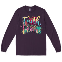 Plum faith over fear Long Sleeve Tee - Zillion Design Studio