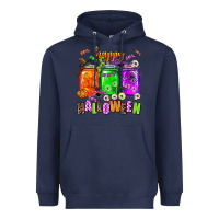 Navy happy halloween jars and horror Heavyweight Hoodie - AdoDesignShop