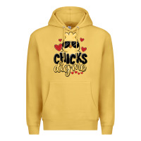 Antique Gold chicks dig me Premium Hoodie - MaliasSmallBusiness
