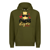 Army Green chicks dig me Premium Hoodie - MaliasSmallBusiness