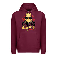 Burgundy chicks dig me Premium Hoodie - MaliasSmallBusiness