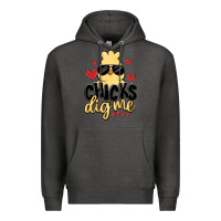 Charcoal Heather chicks dig me Premium Hoodie - MaliasSmallBusiness