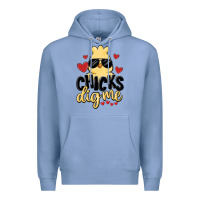 Colony Blue chicks dig me Premium Hoodie - MaliasSmallBusiness