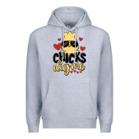 Heather Grey chicks dig me Premium Hoodie - MaliasSmallBusiness