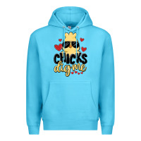 Ocean Blue chicks dig me Premium Hoodie - MaliasSmallBusiness