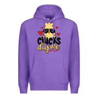 Purple chicks dig me Premium Hoodie - MaliasSmallBusiness