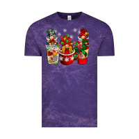 Cloud Purple Christmas coffee gnome Vintage Tee - BarkalooDesign