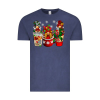 Vintage Denim Christmas coffee gnome Vintage Tee - BarkalooDesign