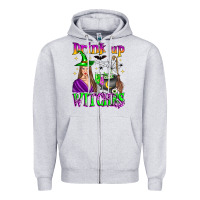 Heather Grey drink up witches Zipper Hoodie - Zillion Design Studio