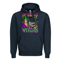 Navy drink up witches Zipper Hoodie - Zillion Design Studio