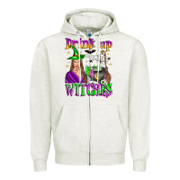 Oatmeal Heather drink up witches Zipper Hoodie - Zillion Design Studio