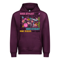 Mauve Wine hair stylist typography Urban Hoodie - MaliasSmallBusiness