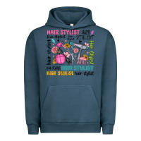 Pigment Midnight Navy hair stylist typography Urban Hoodie - MaliasSmallBusiness