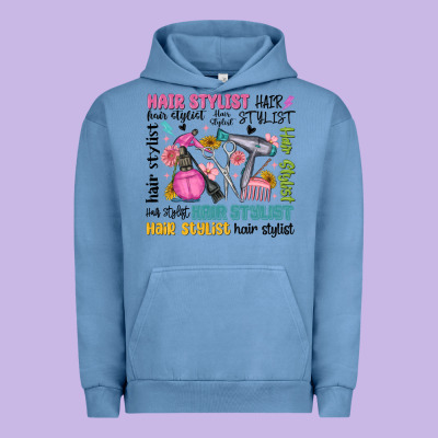 Hair Stylist Typography Urban Hoodie Designed By Maliassmallbusiness