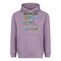 Lavender god says i am dinosaurs Heavyweight Hoodie - JahusDesignShop