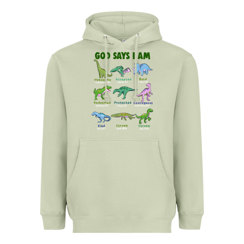 God Says I Am Dinosaurs Heavyweight Hoodie by JahusDesignShop | Teevron